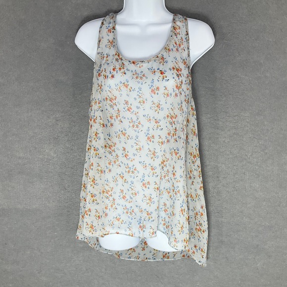 aerie Tops - Vintage Aerie Tank Top Sz XL Sheer Bohemian Floral Print Flowy Festival‎ Rodeo